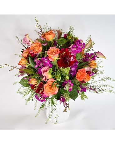 Crown Jewel bouquet consists of fragrant, tall and showy florals for flower delivery in NYC.