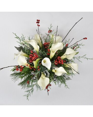 Christmas Callas Flower Arrangement