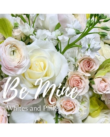 Designer's Choice-White & Pink Premium Mix Flowers