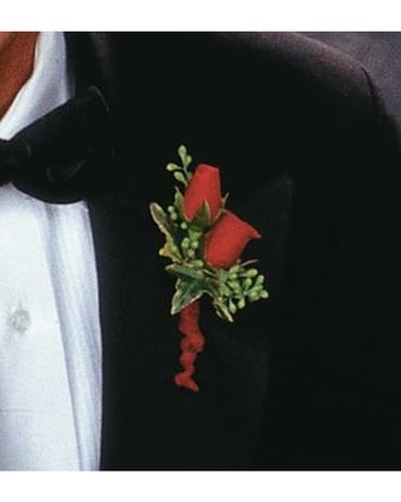 Red-Hot Roses Boutonniere Flower Arrangement
