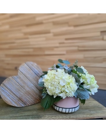 Hydrangeas In Blush Flower Arrangement