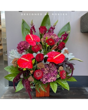 Burgundy Bliss Centerpiece Flower Arrangement