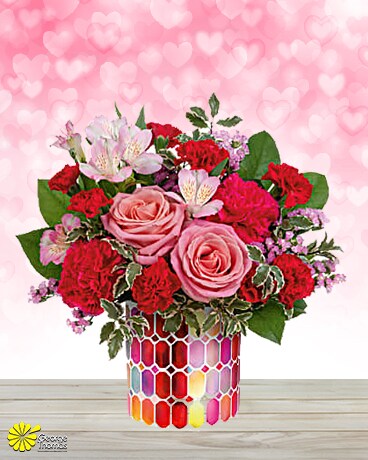 Charming Mosaic Bouquet Flower Arrangement