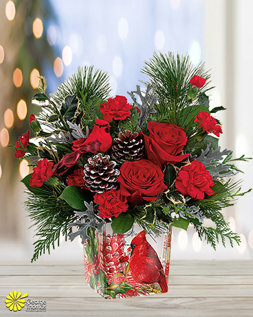Cardinal Cheer Bouquet Flower Arrangement