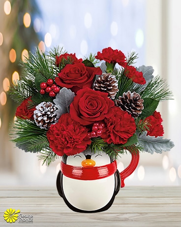 Send A Hug North Pole Penguin Flower Arrangement