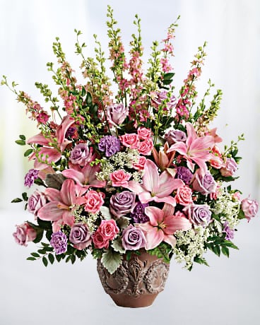 Soft Blush Bouquet Funeral Arrangement