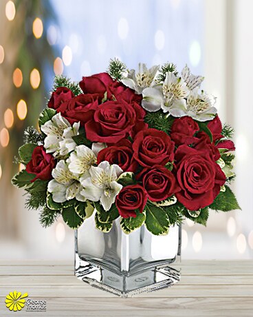 Christmas Blush Bouquet Flower Arrangement