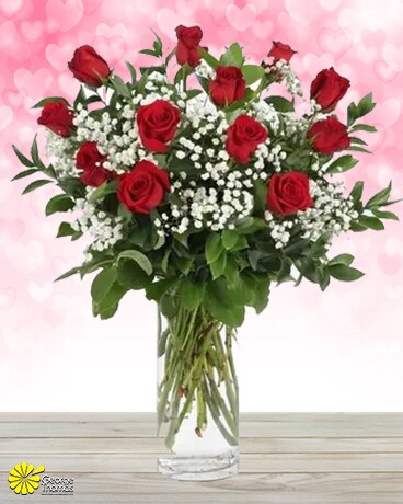 Signature Valentine Roses Flower Arrangement