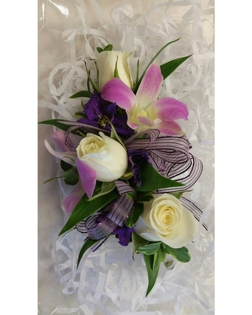 Spray Rose & Dendrobium Wrist Corsage Flower Arrangement