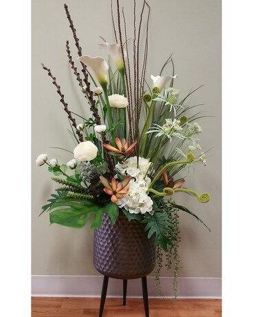 Elegant Silk In Metal Floor Stand In Tampa Fl Buds Blooms Beyond