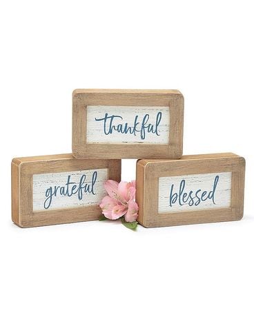 Wood Block Shelf Messages Gifts