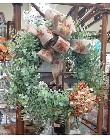 Faux Eucalyptus Wreath Dried Flowers