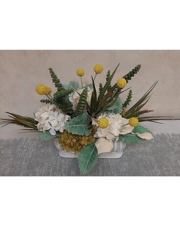 Pop of Gold Silk Centerpiece Dried Flowers