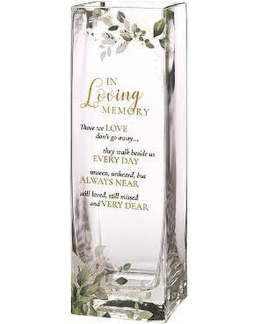 Memorial Sympathy Verse Glass Flower Vase Gifts