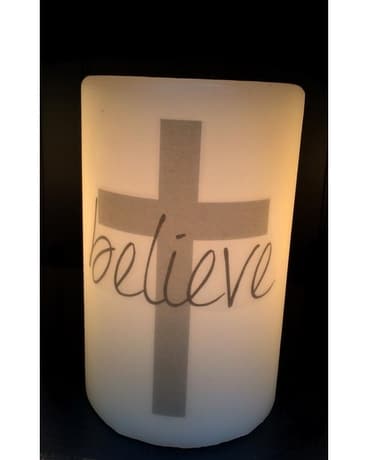 Believe Cross Candle Sleeve Set Gifts
