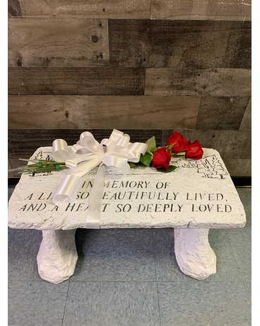 Garden Bench Sympathy Arrangement