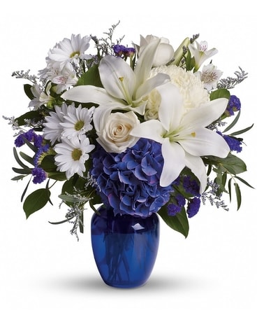 Beautiful in Blue Hydrangea Bouquet Flower Arrangement