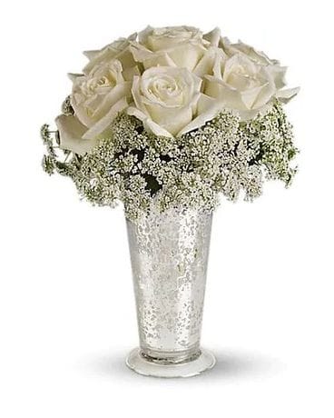 White Lace Centerpiece Flower Arrangement