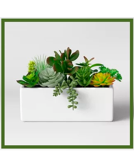 White Succulent Ceramic Planter Custom product