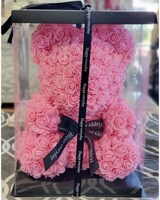Pink size,  inches height and  inches wide.