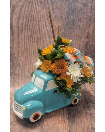Harvest Aqua Truck Bouquet Custom product