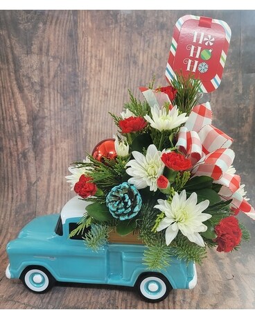 Santa's New Ride Flower Arrangement