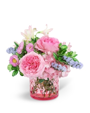 Sweet Pink Clouds in Vintage Pink Flower Arrangement