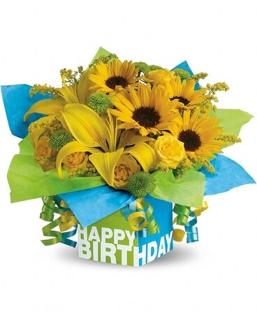 Birthday Present Flower Arrangement