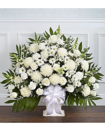 Traditional Funeral Basket Flower Arrangement