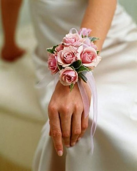 corsage for pink dress Baby Pink Wrist Corsage