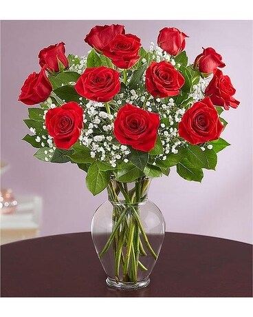 Classic Dozen Red Roses Flower Arrangement