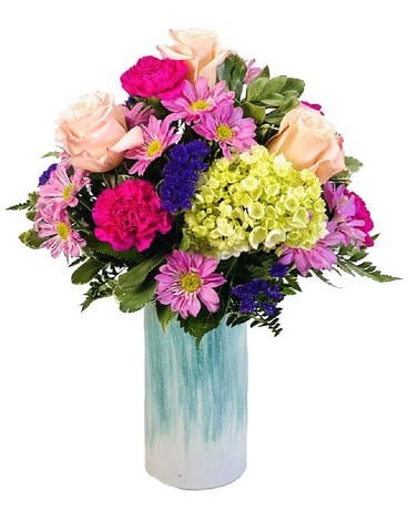 Aqua Shimmer Flower Arrangement
