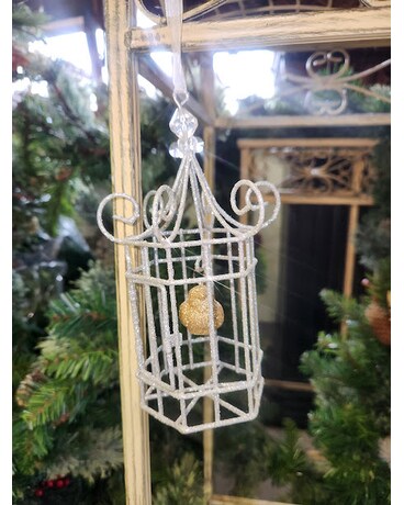 Shimmering Bird Cage Ornament 10pc Gifts