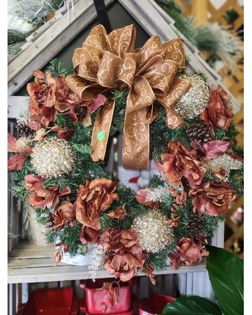 Brown & Copper Wreath Specialty Arrangement
