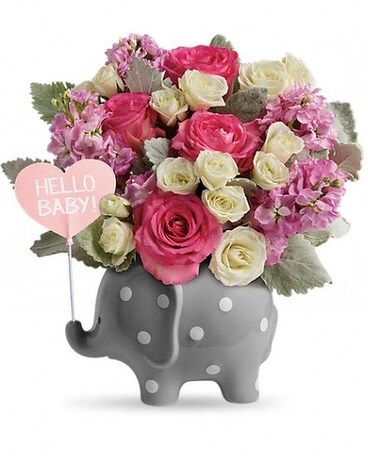 Hello Sweet Baby Pink Flower Arrangement