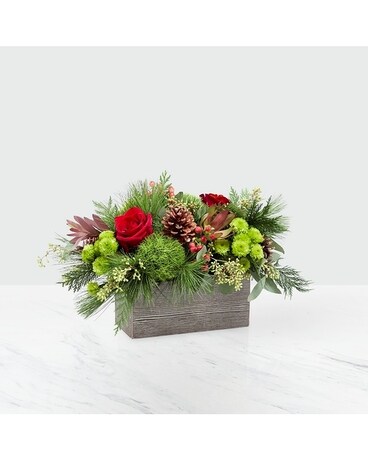 Christmas Cabin Flower Arrangement