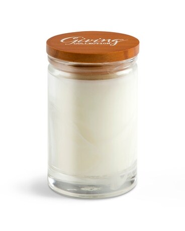 Cozy Small Giving Collection Candle Flower Arrangement