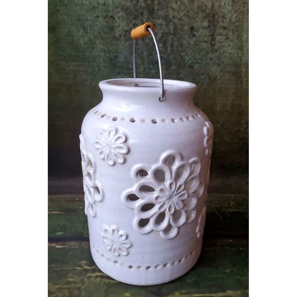 Ceramic White Lantern in Kennett Square PA - Barber's Florist Of
