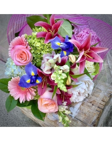Wrapped Seasonal Cut Flower Bouquet Flowers
