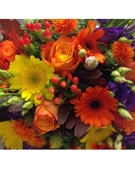 Wrapped Autumn Cut Flower Bouquet Flowers