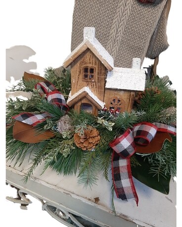Rustic Family Christmas Flower Arrangement