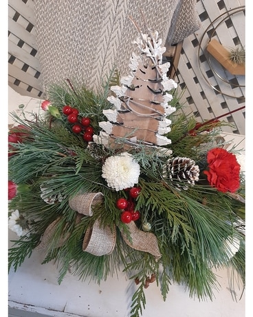 Christmas in the Woods Flower Arrangement