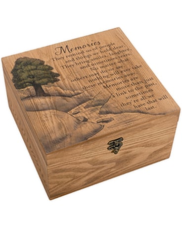 CARSON  MEMORIES MEDIUM  WOODEN BOX Flower Arrangement