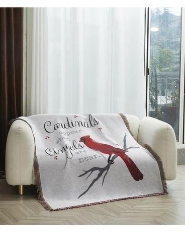Cardinals Appear When Angels Are Near TAPESTRY Flower Arrangement
