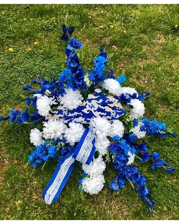 UK Silk Memorial Saddle Flower Arrangement