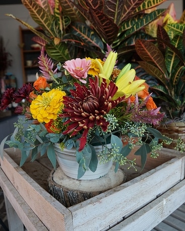 Rustic Harvest Flower Arrangement