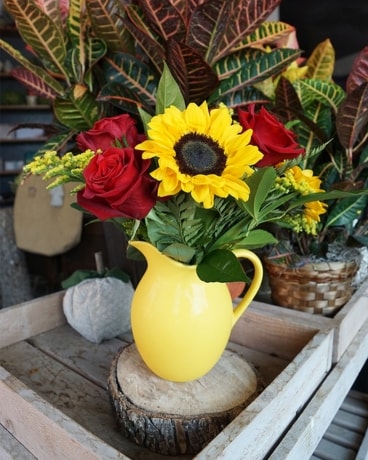 Bright Fall Day Flower Arrangement