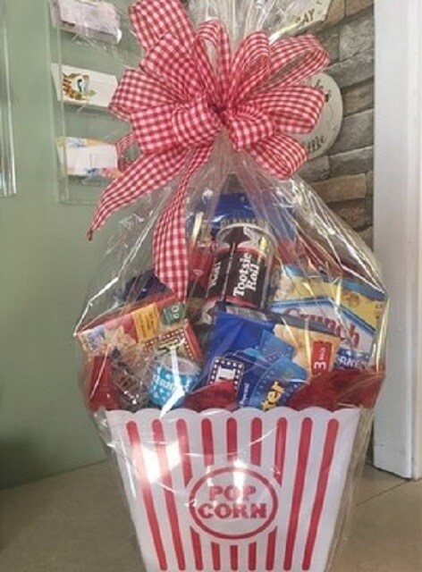 Date Night Gift Basket Flower Arrangement