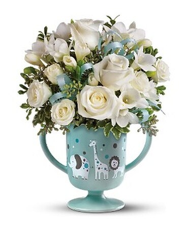 MiGi's Baby Circus Bouquet - Blue Flower Arrangement