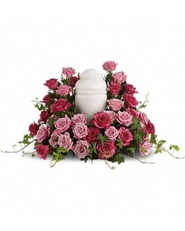 Bed of Pink Roses Flower Arrangement